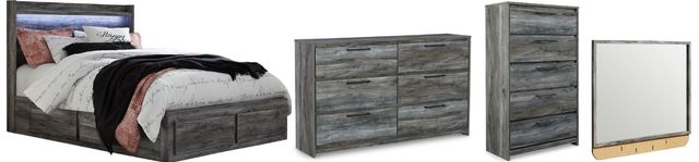 Signature Design by Ashley® Baystorm 4-Piece Gray King Storage Panel Bed Set-0