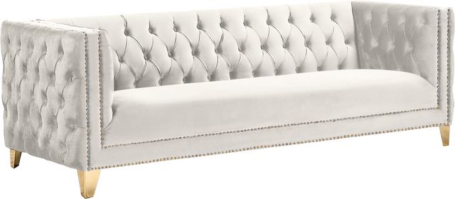 Meridian Furniture Michelle Cream Velvet Sofa-0