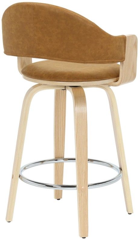 Armen Living Daxton Camel/Oak Counter Stool-3