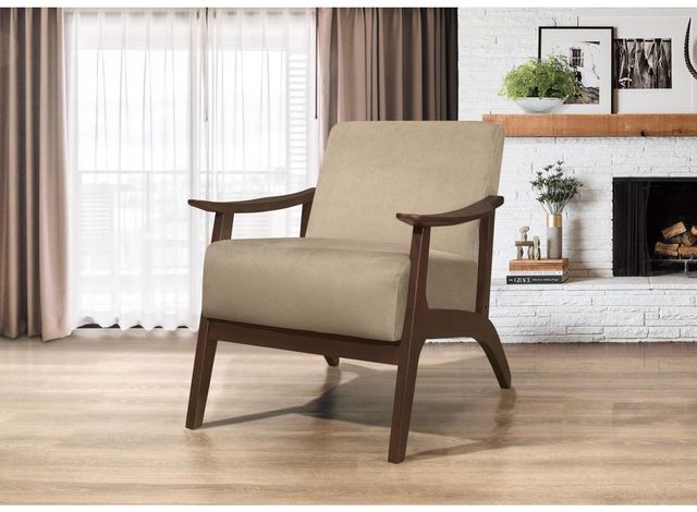 Mazin Furniture Carlson Light Brown Upholstered Accent Chair-3