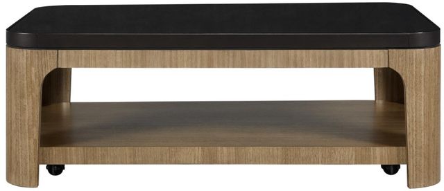 Bernards Calia Black Cocktail Table with Brown Base-2