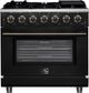 FORNO® Massimo Series Alta Qualita 36" Black Pro Style Gas Range-0