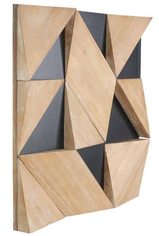 Deco Marche Brown Triangle Wall Decor with Black Backing-1