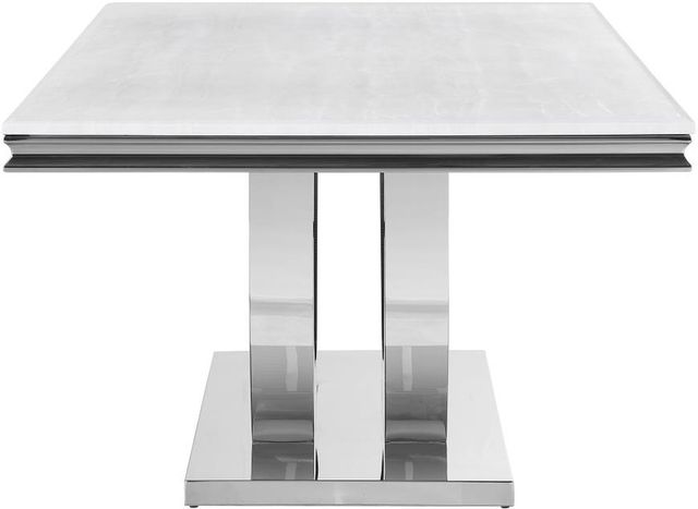Coaster® Kerwin White Glass Top Dining Table with Chrome Base-2