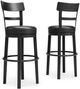 Signature Design by Ashley® Valebeck Black Tall Upholstered Swivel Bar Stool-5
