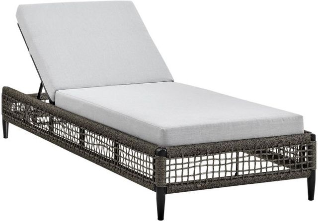 Armen Living Alegria Black/Gray Aluminum/Fabric/Rope Outdoor Chaise Lounge-0