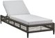 Armen Living Alegria Black/Gray Aluminum/Fabric/Rope Outdoor Chaise Lounge-0