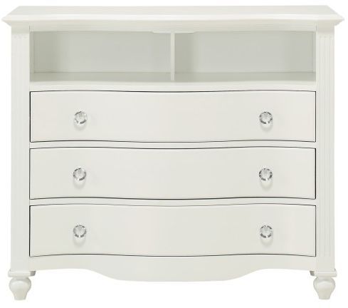Mazin Furniture Meghan White Youth Media Chest-1