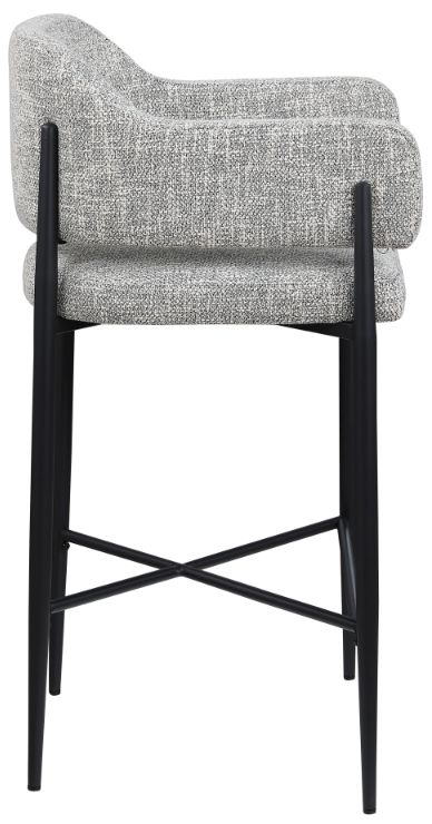Meridian Furniture Dame Gray/Black Upholstered Counter Stool-3