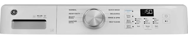GE® SmartHQ™ 4.6 Cu. Ft. White Front Load Washer with OdorBlock™-3