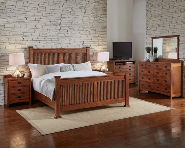 A-America® Mission Hill Harvest Queen Slat Panel Bed-1