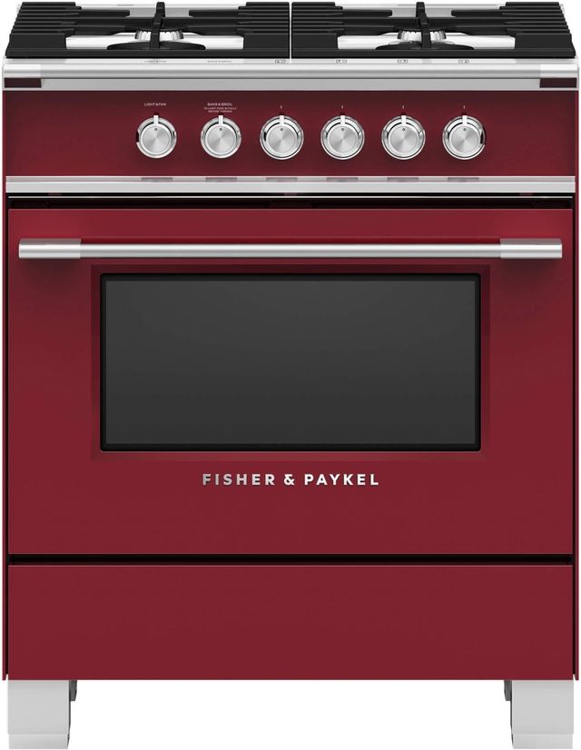 Fisher & Paykel 30" Red Pro Style Natural Gas Range-0