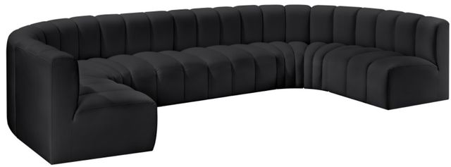 Meridian Furniture Arc 8-Piece Black Vegan Leather Sectional-0