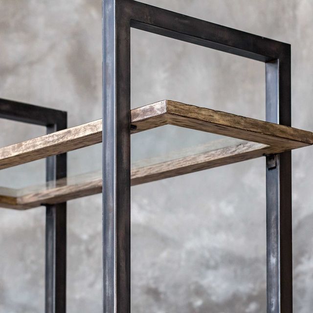 Uttermost® Olwyn Aged Steel/Diftwood Etagere-4