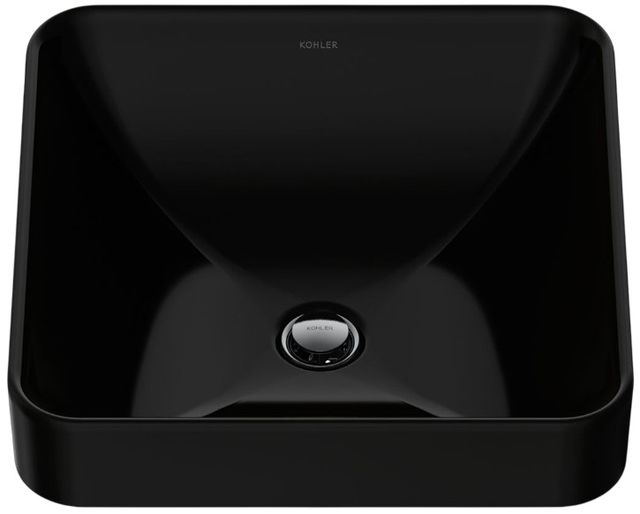 Kohler Vox® Black 16.25" Square Vessel Bathroom Sink-4