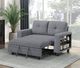 Homelegance® Robinson Gray Loveseat with Pull-Out Bed, Shelves, and Charging Ports-3