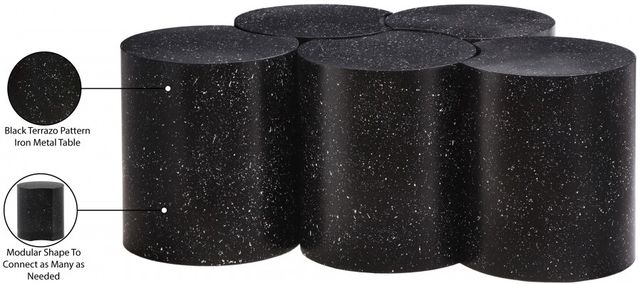 Meridian Furniture Dimple 5-Piece Black 16'' Modular Nesting Coffee Table Set-3
