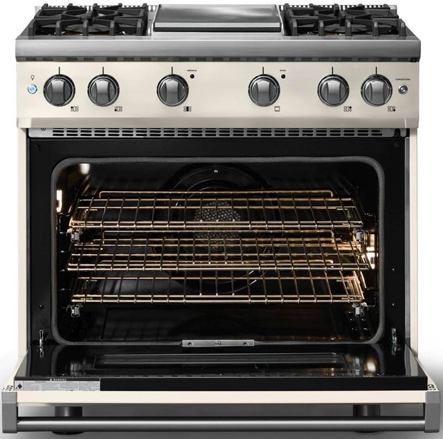 Viking® 5 Series 36" Pure White Pro Style Gas (LP) Range with Polished Chrome Trim-1