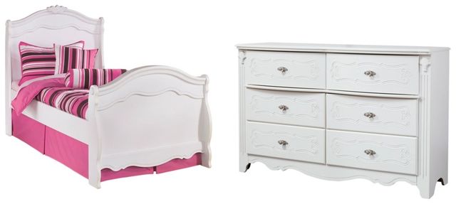 Signature Design by Ashley® Exquisite 2-Piece White Full Sleigh Bed Set-0
