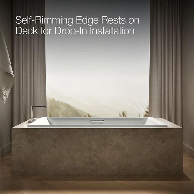 KOHLER® Underscore® Ice Grey 72" x 42" Drop-in Heated BubbleMassage™ Air Bath with Whirlpool-3