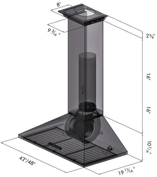 ZLINE 48" Stainless Steel Wall Mounted Range Hood -1