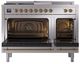 Ilve® Nostalgie II Noblesse 48'' Stainless Steel Pro Style Dual Fuel Range with Brass Trim-2