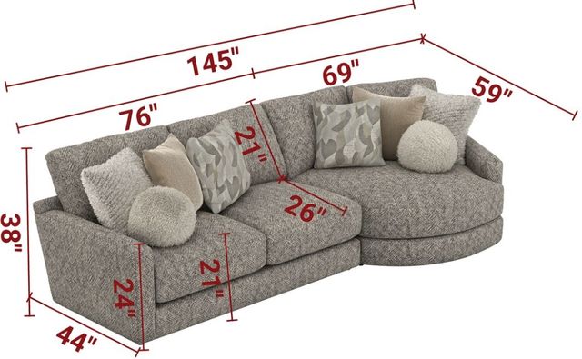 Jackson Furniture Turner 2-Piece Mushroom Small Spaced Sectional -2