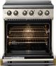 Viking® 5 Series 30" Pure White Pro Style Induction Range with Brushed Brass Trim-1