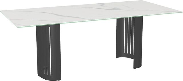 Amisco Customizable Rachel 84" Rectangular Dining Table with 0.5" Italian Porcelain on Glass Top-0