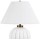 Uttermost® Irena Glossy White Table Lamp with Antique Brass Accents-3