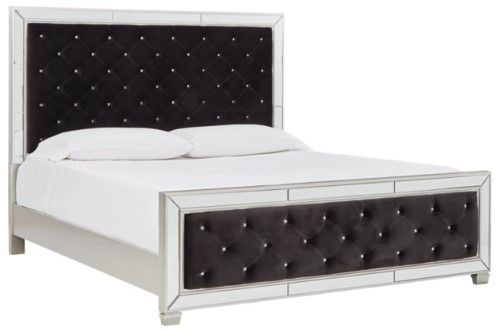 Signature Design by Ashley® Lindenfield 6-Piece Black California King Upholstered Panel Bed Set-1