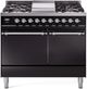 Ilve® Nostalgie II Series 40" Glossy Black Pro Style Dual Fuel Range-0