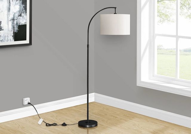 Monarch Specialties Inc. Black Downrod Floor Lamp-2