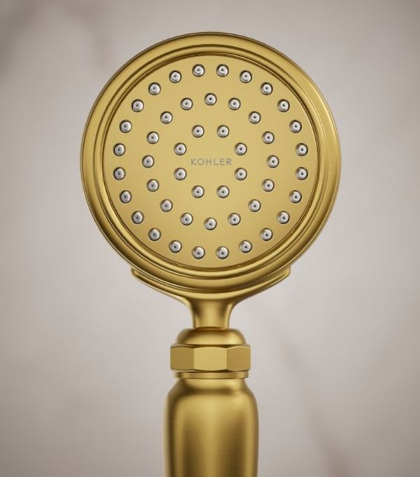 KOHLER® Artifacts® Vibrant Brushed Moderne Brass 1.75 GPM Single-Function Handshower-3