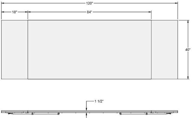 Amisco Customizable Amelia 120" Rectangular Extendable Table with 1.5" Solid Birch Top and 2 Leaves-1