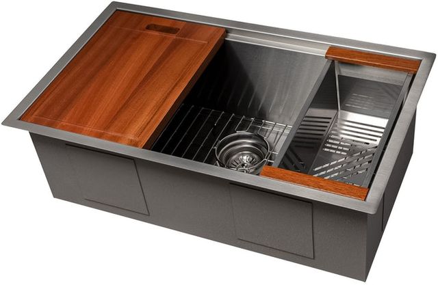 ZLINE Garmisch 30" Stainless Steel Undermount Single Bowl Kitchen Sink with Bottom Grid and Accessories-4