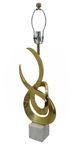 A & B Home Gold/White Aluminum Sculpture Table Lamp-3