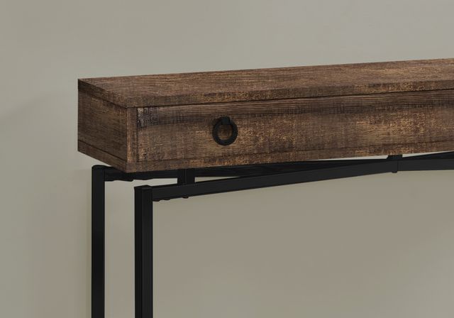 Monarch Specialties Inc. Brown Reclaimed Wood 42"L Console Table with Black Metal Base -2