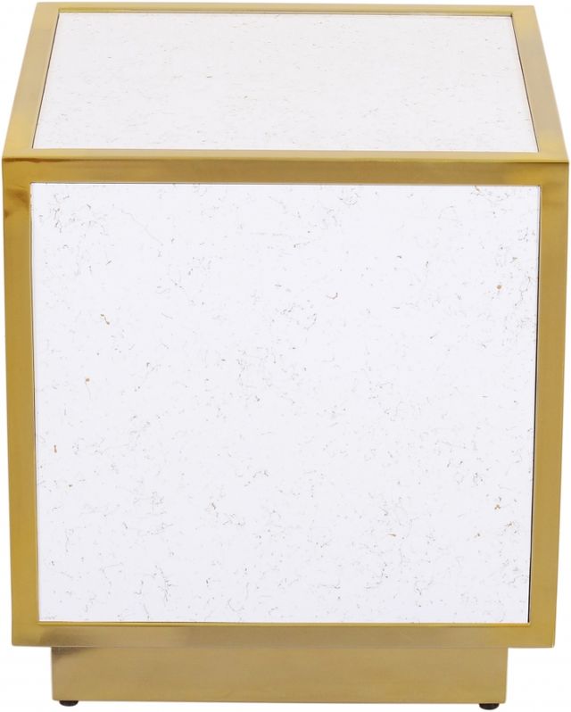 Meridian Furniture Glitz White Faux Marble End Table-1