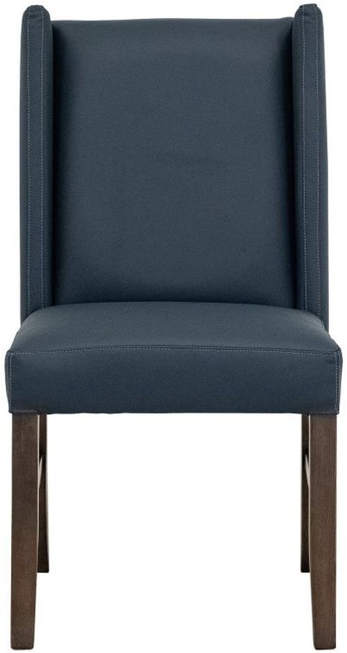 International Furniture Direct Forge Blue/Brown Leather Dining Side Chair-1