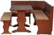 Linon Chelsea 3-Piece Beige/Walnut Nook Dining Set with Cushion-2
