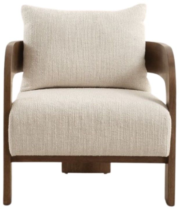 Uttermost® Rowan Ivory/Walnut Accent Chair-3
