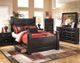 Signature Design by Ashley® Shay 3-Piece Almost Black Queen/Full Panel Headboard Bed Set-4