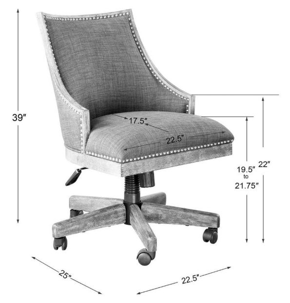 Uttermost® Aidrian Heavy Gray Desk Chair-2