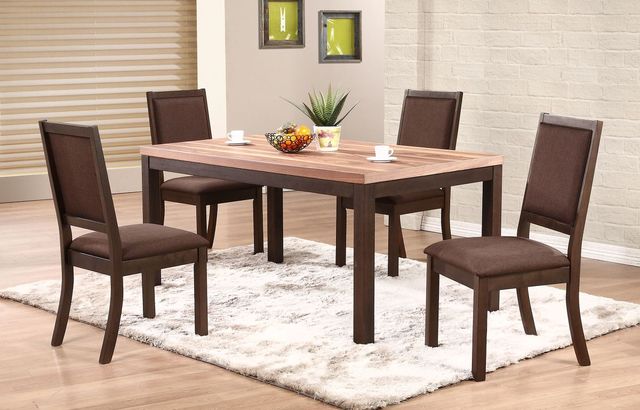 Winners Only® Venice Walnut Top Dining Table with Espresso Base-1