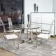 Michael Amini® State St. Stainless Steel/White Arm Chair-1