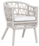 Sunset West Dana Natural Linen Aluminum/Olefin Rope Outdoor Dining Arm Chair with Linen Canvas Cushion-0
