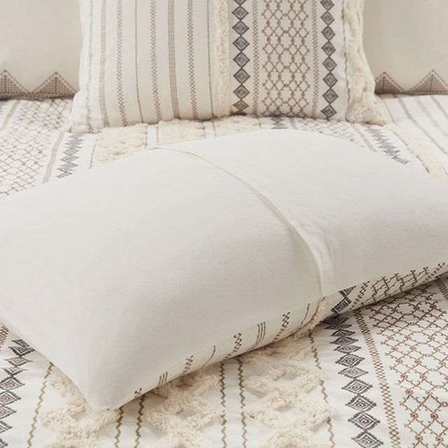 Olliix by INK+IVY Ivory King/California King Imani Cotton Comforter Mini Set-4