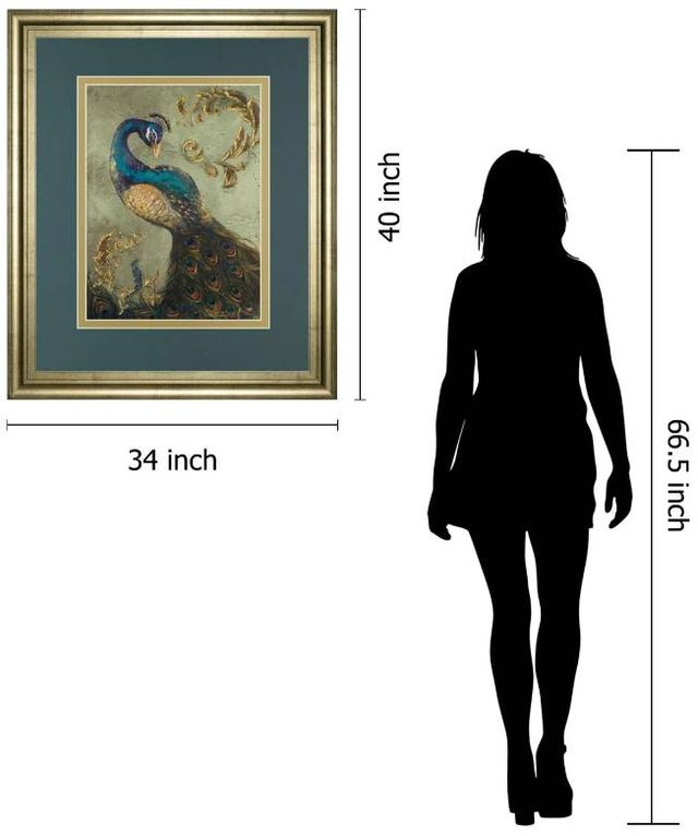 Classy Art Peacock On Sage Il by Tiffany Hakimipour Wall Art-2
