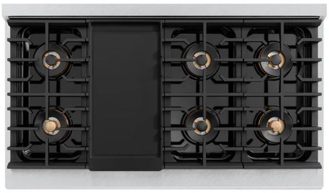 ZLINE Autograph Edition Paramount 48" 6.7 Cu. Ft. Satin Stainless Steel Gas Range with 8 Burner DuoPro™ Cooktop, Dual Ovens, White Matte Doors and Matte Black Accents-3